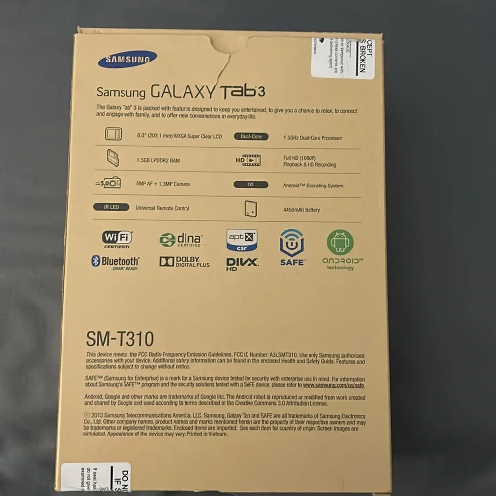Samsung Galaxy Tab3, 8.0”, 16GB, like new! model SM-T310